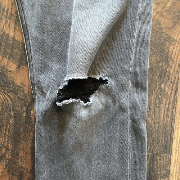 Express Jeans Super Skinny Fit Mens 32x32 (ACTUAL 32x30) Faded Black Distressed - Picture 3 of 16